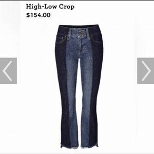 CAbi Two-Tone Ankle Jeans - Dark and Light Blue